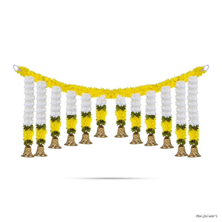 Artificial Flower Toran - 38 Inches | Bell Design Thoran/ Bandanwar/ Door Hanging Toran For Festive Home Decor